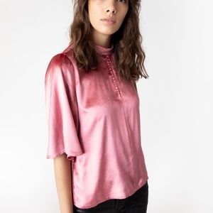 J Brand Chani Velvet Blouse NWT